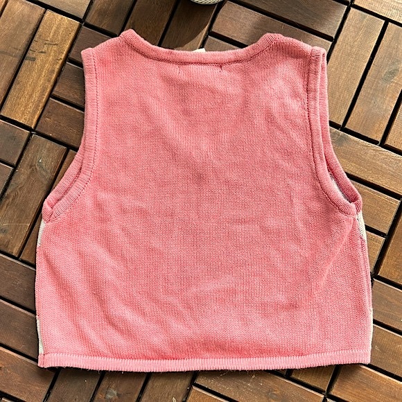 ⚡️NWT⚡️Forever 21 Pink Argyle Vest - Women’s Size Small - Picture 3 of 4